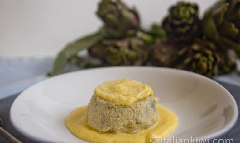 Artichoke Flan With Fontina Cheese Sauce – Italian Kiwi