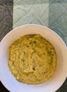 Vegetable puree with anchovies